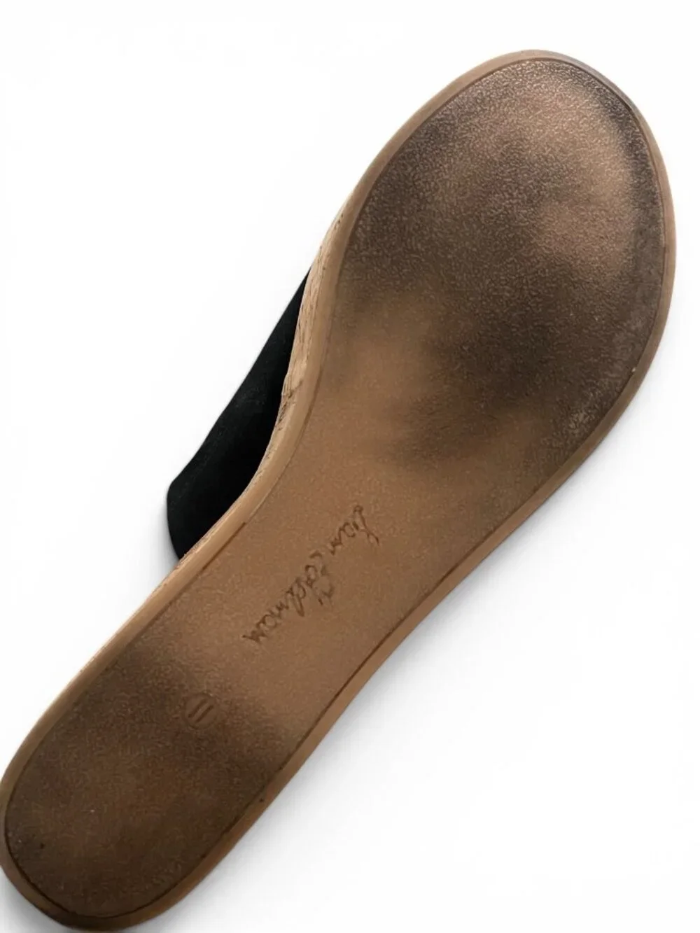 Sam Edelman Black Suede Cork Wedge Slide Sandals Size 11